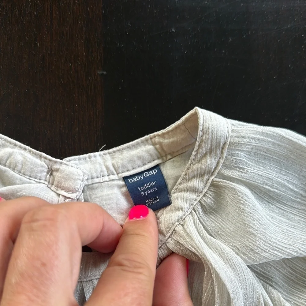 GAP Silver Sparkle Pleated Dress